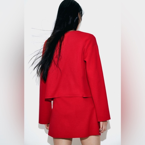 Elegant Red Women's set Jacket & skirt ( RUNS LARGE) - Picture 3 of 12